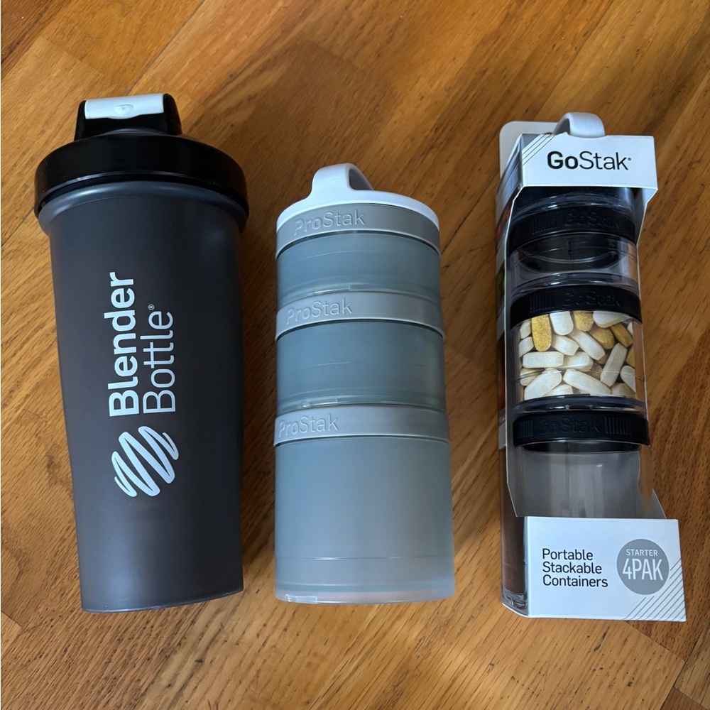 GoStak Portable Stackable Containers - Black and Gray